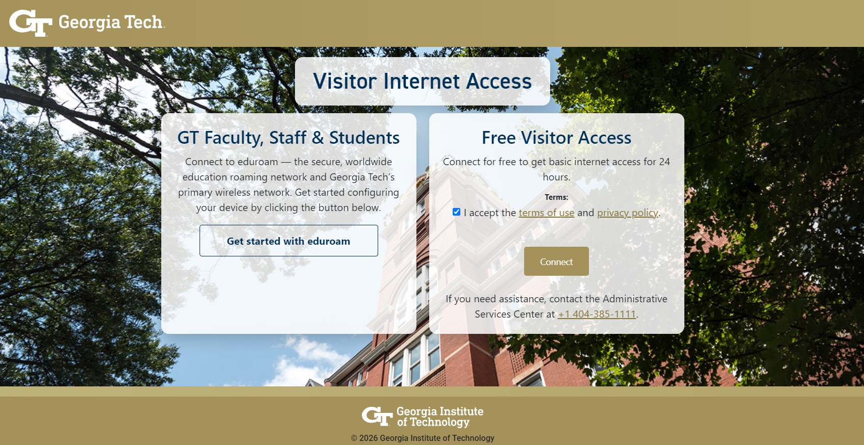 login page